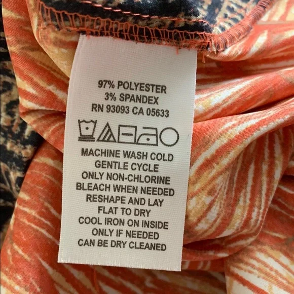 NIC+ZOE Peach and Black Asymmetrical Wrap Blouse - Picture 5 of 5